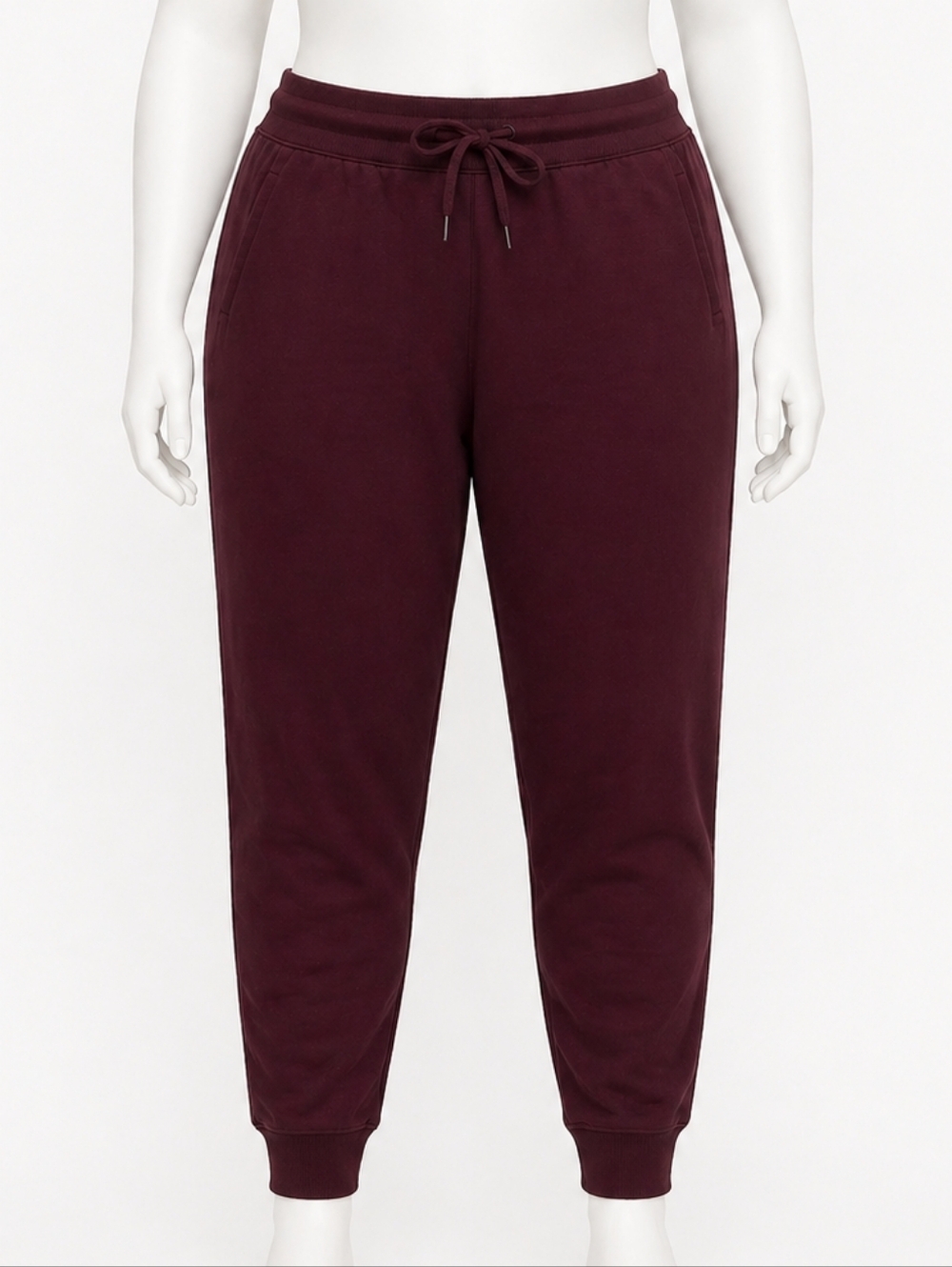 Women’s Drawstring Jogger Pants - Deep Burgundy